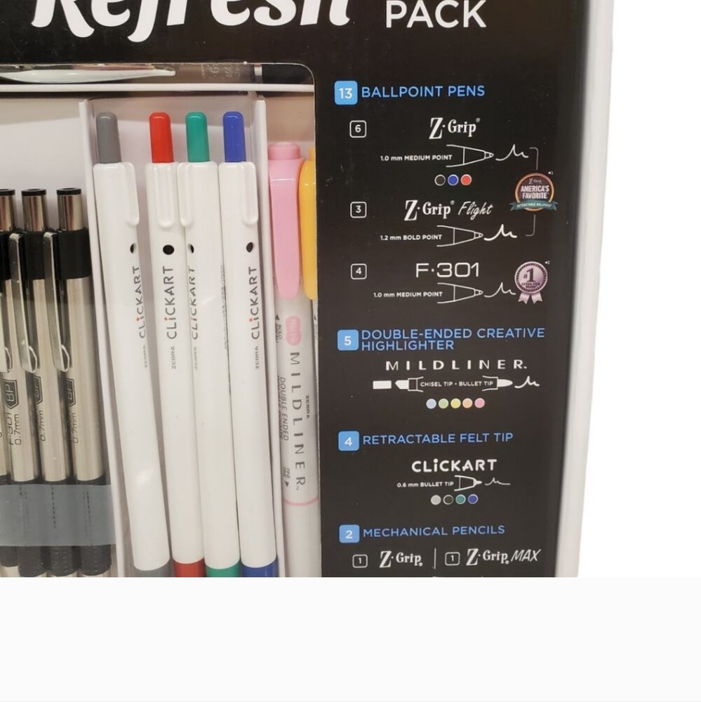 Zebra Pens Combo Pack Writing Refresh 26 Count Z-Grip ClickArt Fountain … - Picture 5 of 11